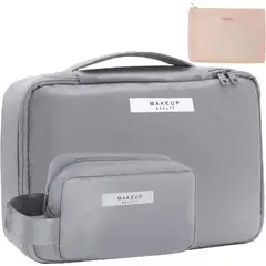 GENERICO - Cosmetiquera Neceser Grande Hermoso Diseño Gris x3