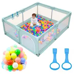 AMERICAN GENERICS - Corral De Juego Para Bebes 150x150+ 50 Pelotas+2 Agarraderas