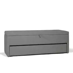 BANZAY - Baúl Zapatero Pie de Cama Organizador Multifunción 1mt - Gris Oscuro