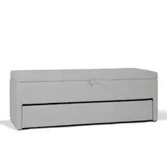 BANZAY - Baúl Zapatero Pie de Cama Organizador Multifunción 1mt - Gris Plata