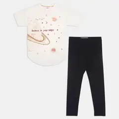 BUBBLE GUMMERS - Conjunto Para Niña Bubblegummers Crema-Negro Martha