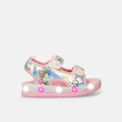 DISNEY - Sandalias Infantil Con Luces Para Niña Licenses Plateado-Rosado Michelin L