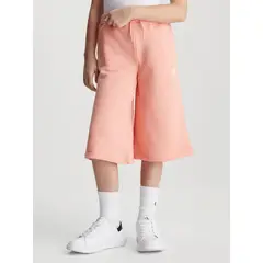 CALVIN KLEIN - Pantalón rosado chándal culotte de felpa de algodón para niña
