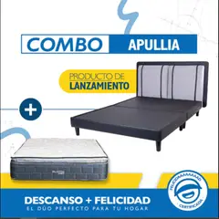 MUEBLES FIOTTI - Combo cama y colchon Doble Apulia.