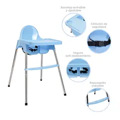 HAPPY BABY - Silla Comedor Bebe 2 en 1 Kloe de Azul