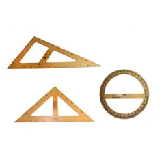 ARTECMA - Kit Escuadras Mdf 45°- 60° Y Transportador 360°