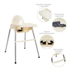HAPPY BABY - Silla Comedor Bebe 2 en 1 Kloe de Beige