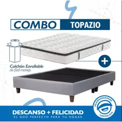 MUEBLES FIOTTI - Combo colchon y Base cama TOPAZIO