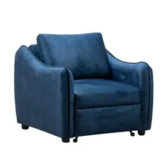 MUEBLES FIOTTI - Sofa Cama 1 Puesto Azul Poliester Klang