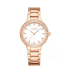 LOIX - Reloj mujer L1281-3 Oro rosa con tablero blanco