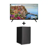 CHALLENGER - Televisor 43 Pulgadas Smart Google TV + Minibar Frost Titanium CR 121 Litros Brutos