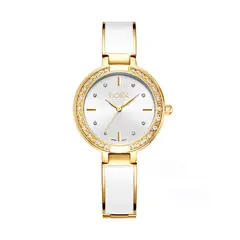 LOIX - Reloj mujer L1284-1 Dorado con blanco tablero plateado