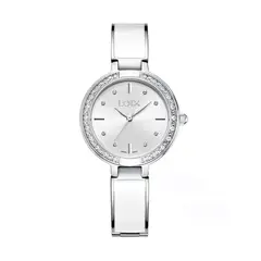 LOIX - Reloj mujer L1284-4 Plateado con blanco tablero plateado
