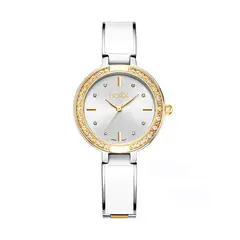 LOIX - Reloj mujer L1284-3 Plateado con dorado y blanco tablero plateado
