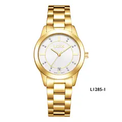 LOIX - Reloj mujer L1285-1 Dorado con tablero blanco
