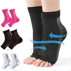 GENERICO - Medias de Compresión para Fascitis Plantar - Blanco S-M