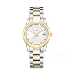 LOIX - Reloj mujer L1286-5 Plateado con dorado con tablero blanco