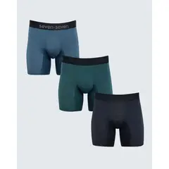 SEVEN SEVEN - Pack X 3 Bóxer En Microfibra Estampado X3 Para Hombre Azul