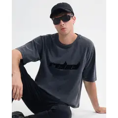 SEVEN SEVEN - Camiseta Estampada Con Desgastes Para Hombre Gris