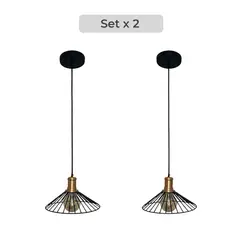 GENERICO - Set x2 Lámpara Decorativa de Techo Rejilla Estilo Industrial