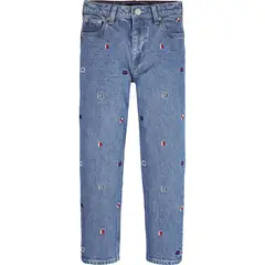 TOMMY HILFIGER - Jeans Azul Niño Cónicos Con Efecto Desteñido Y Logo