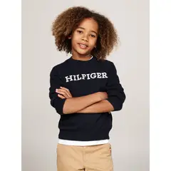 TOMMY HILFIGER - Saco Azul Niño De Cuello Redondo Con Logo