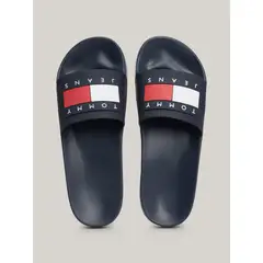 TOMMY HILFIGER - Sandalias azul con parche Essential