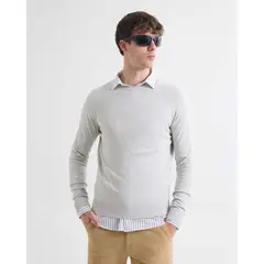 SEVEN SEVEN - Saco Para Hombre Cuello Redondo Color Gris Claro Marca #45330242