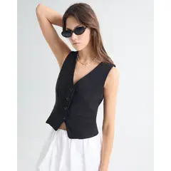 SEVEN SEVEN - Chaleco Para Mujer Color Negro Marca #28250130