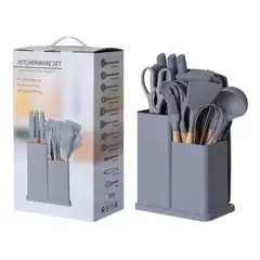 GENERICO - Set Utensilios Cocina Silicona + Set Cuchillos X19