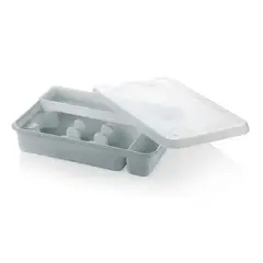 ESTRA - Portacubiertos con tapa Gris Plata