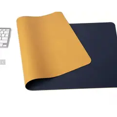 GENERICO - Pad Mouse Extra largo 70x35 cm color azul oscuro con amarillo mostaza