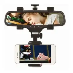 GENERICO - Soporte 360° Porta Celular para Carro Espejo Retrovisor