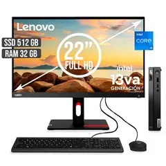 LENOVO - COMPUTADOR THINKCENTRE TINY INTEL CORE I5-13420H SSD 512GB RAM 32GB LED 22 FHD