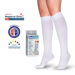 MEDI VARIC - Medias Antiembólicas Rodilla Blanco 18-23mmHg