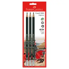 FABER-CASTELL - Lápiz HB x3 Unidades Blister 9000 Faber Castell