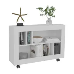 RTA DESIGN - Mesa Auxiliar Jorge Blanco con espacio para guardar objetos como libros y decoracion ZF_.