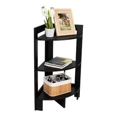 RTA DESIGN - Mesa Auxiliar Esquinera Athos Wengue con Tres Entrepaños