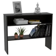 RTA DESIGN - Mesa Auxiliar Ascher Wengue con Dos Entrepaños