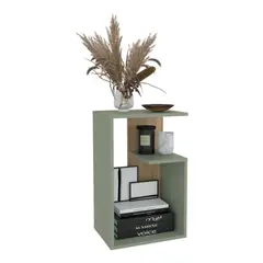 RTA DESIGN - Mesa Auxiliar Evert Agave y Fresno con diseño moderno y espacio para ubicar objetos