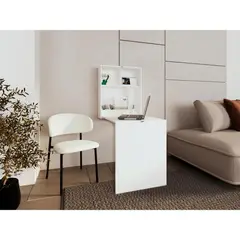 RTA DESIGN - Escritorio Plegable Kaplan Blanco moderno Ahorrador de espacio ZF