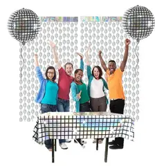 GENERICO - Cortinas mantel Disco globo Metalizadas decoración Fiestas