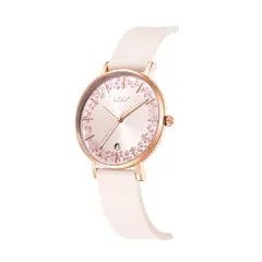 LOIX - Reloj mujer L1292-5 Beige con oro rosa tablero beige