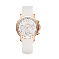 LOIX - Reloj mujer LA1115-2 Beige con oro rosa tablero blanco