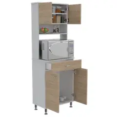 RTA DESIGN - Alacena Huzy Beige y Blanco con Amplia Capacidad de Almacenamiento