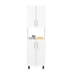 RTA DESIGN - Alacena Liben Blanco con puertas abatibles y manijas en acero ZF