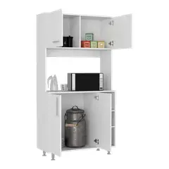 RTA DESIGN - Alacena Everton Blanco con Cuatro Puertas y Patas de Acero