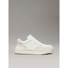 CALVIN KLEIN - Tenis beige con cordones para niñas