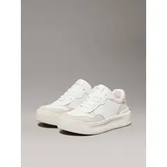 CALVIN KLEIN - Tenis beige con cordones para niñas