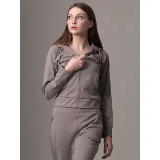 CALVIN KLEIN - Buzo Café Deportivo Con Capota Suave y Elástica